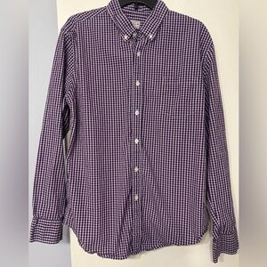 Oxford Tailored by J. Crew Men's Button-Down Shirt Check Navy White & Red XL